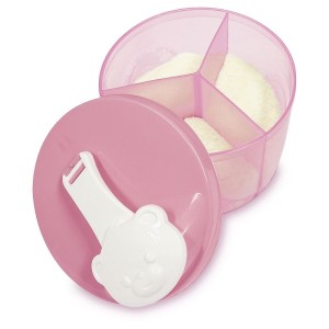 Porta Leite Em Pó Rosa Adoleta Com 3 Compartimentos 300ml