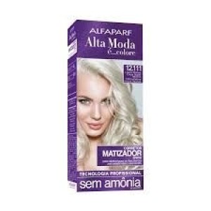 Tinta Alta Moda Sem Amônia - Corretor Matizador Creme 12.111 Louro Platina Cinza Super Intenso