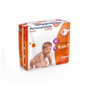 Fralda Personalidade Baby Ultra Sec Hiper M com 80