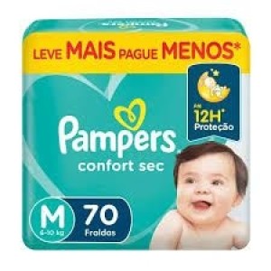 Fralda Pampers Confort Sec Hiper M Com 70
