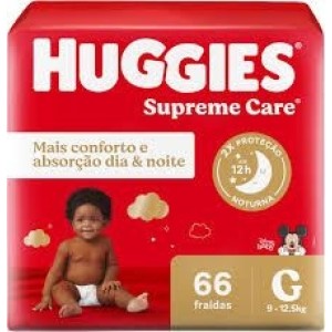 Fralda Huggies Hiper Vermelha Supreme G Com 66