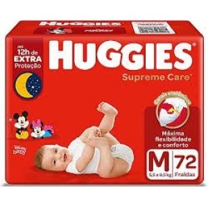 Fralda Huggies Hiper Vermelha Supreme M Com 72