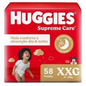 Fralda Huggies Hiper Vermelha Supreme XXG Com 58