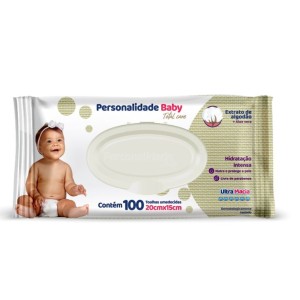 Toalha Umedecida Personalidade Baby Total Care com 100
