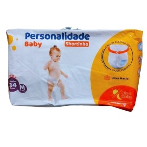 Fralda Shortinho Personalidade Baby M com 34